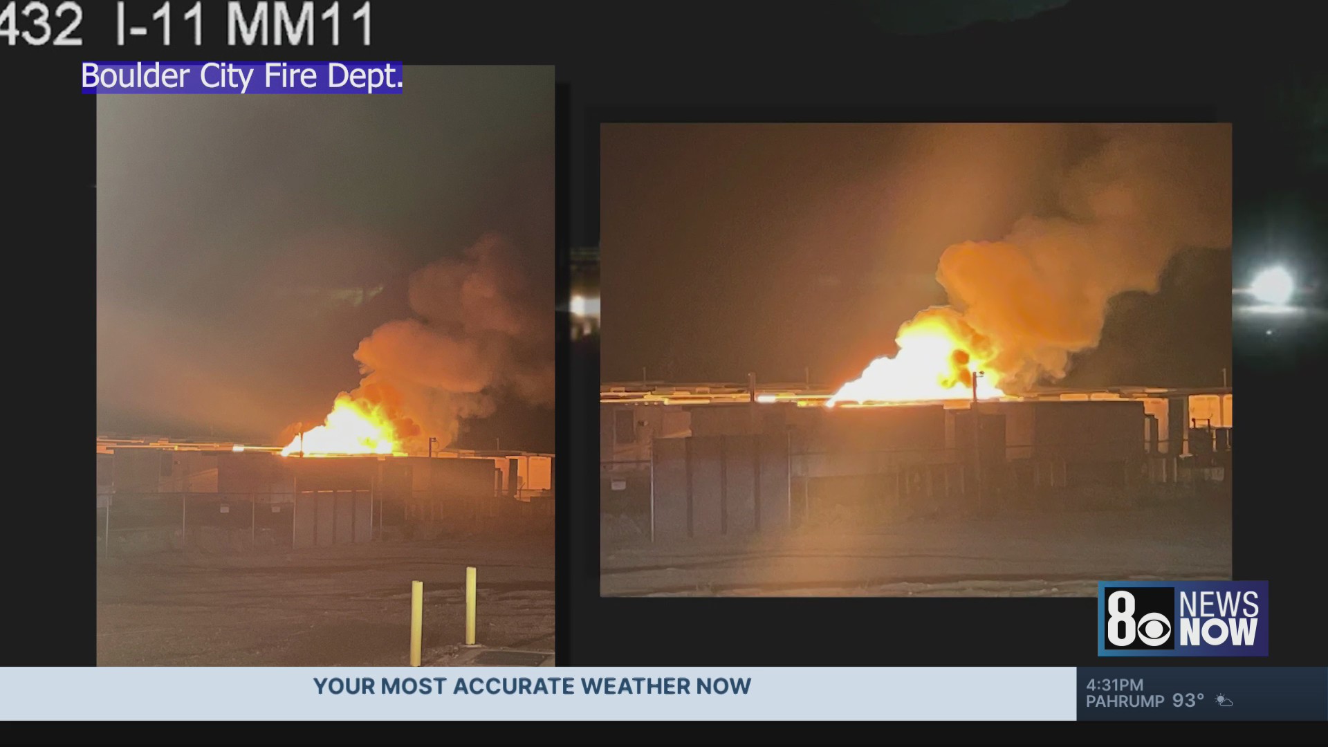 UPDATE: Firefighters battle solar plant blaze southeast of Las Vegas – KLAS