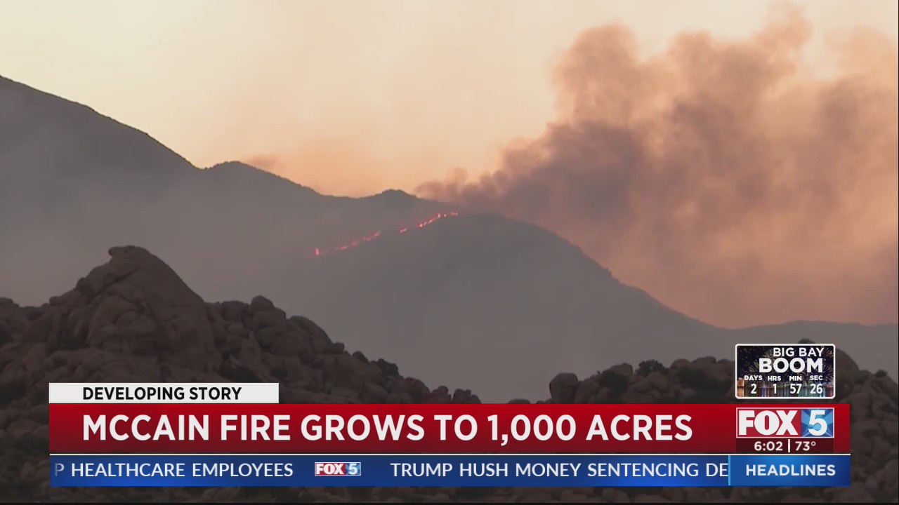 McCain Fire grows to 1,000 acres – FOX 5 San Diego & KUSI News