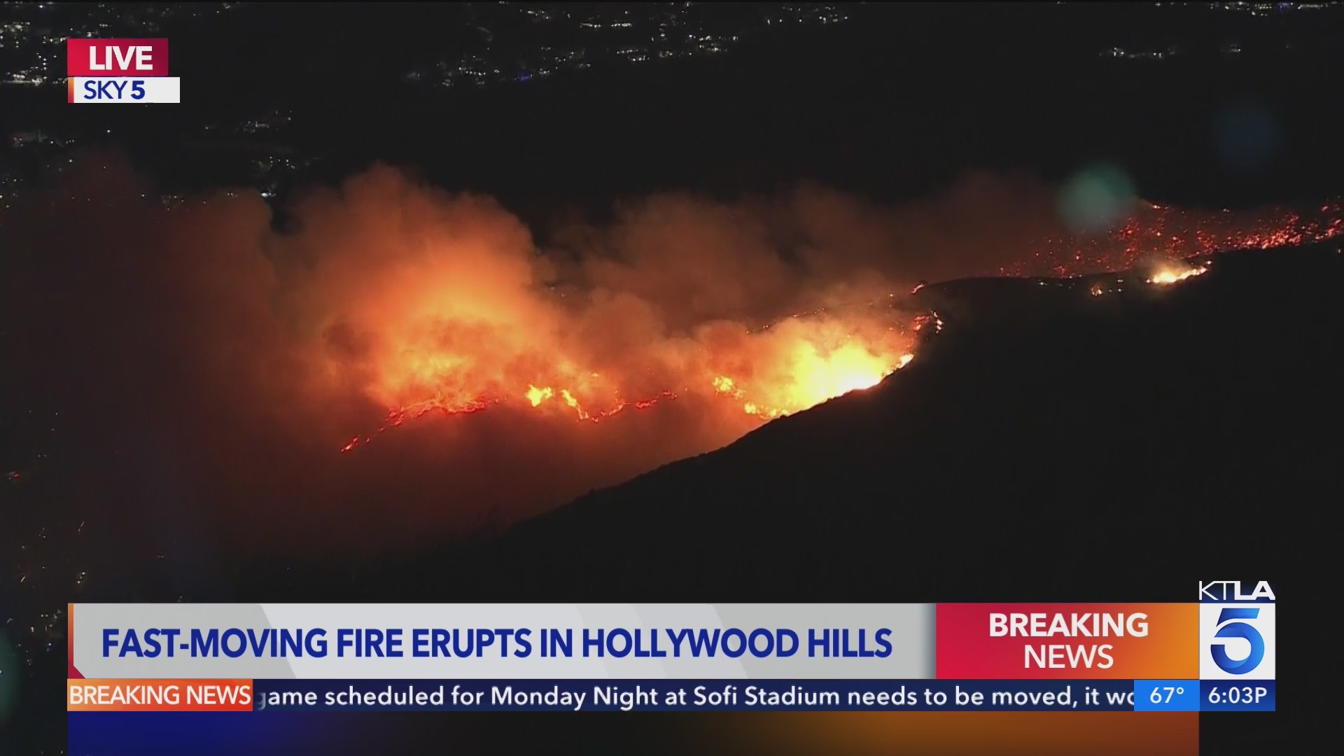New wildfire erupts in the Hollywood Hills – KTLA