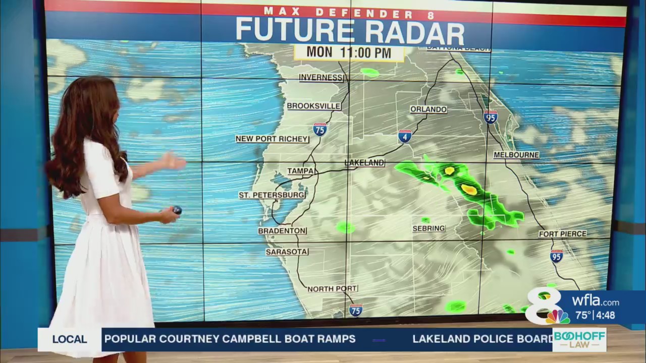 More scattered storms to kick off the work week in Tampa – WFLA