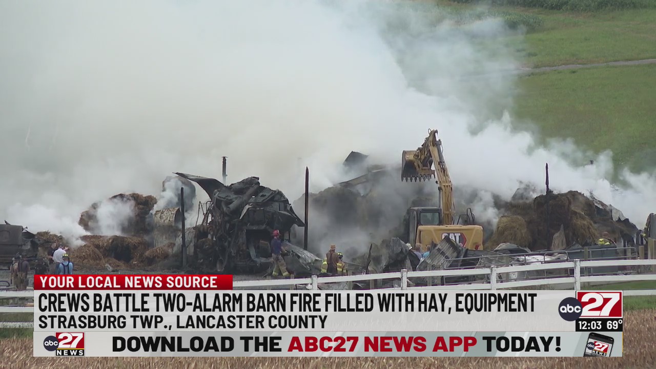 Fire crews battle two-alarm barn fire in Lancaster County – ABC27