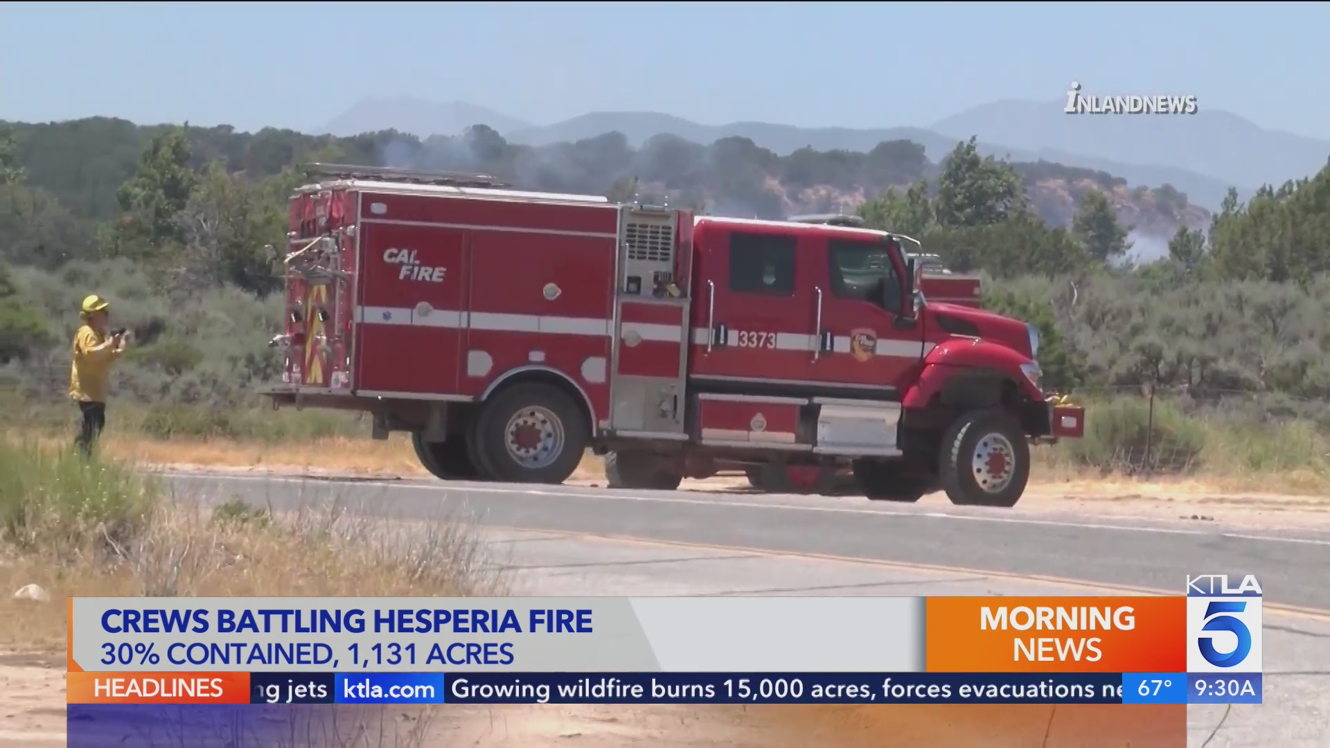 Crews gain upper hand on 1,078 acre fire burning in Hesperia – KTLA
