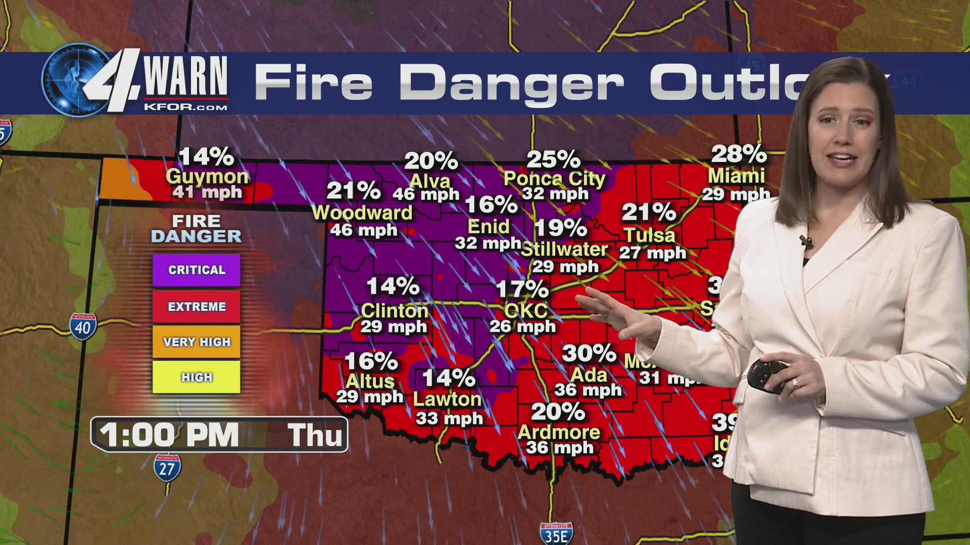 Meteorologist Emily Sutton talks about strong winds, fire danger and ...