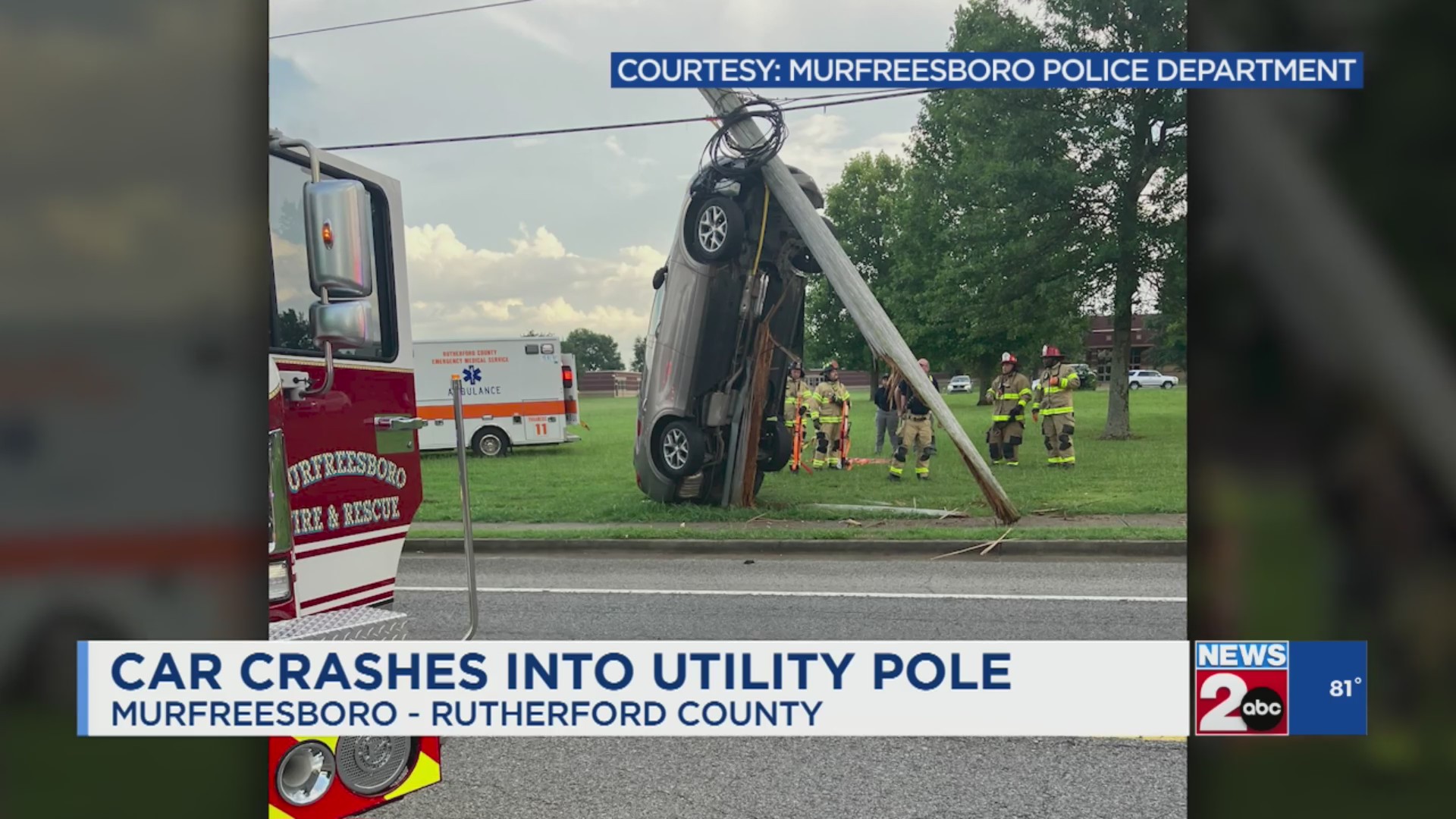 Car crashes into utility pole in Murfreesboro – WKRN News 2