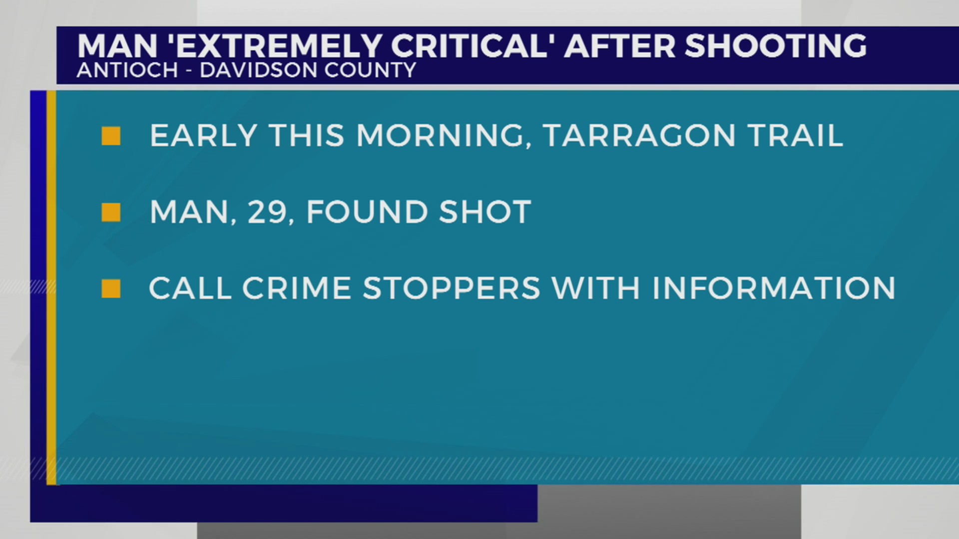 MNPD: Man in ‘extremely critical condition’ after Antioch shooting ...