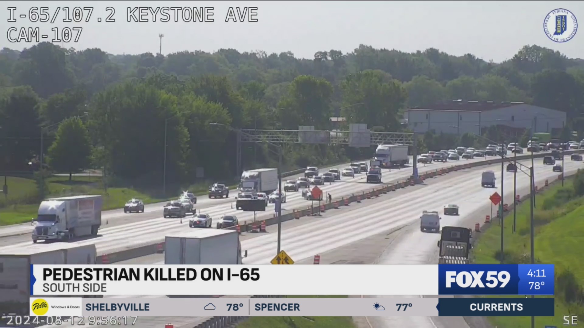 Person dead after being hit on I-65 – Fox 59