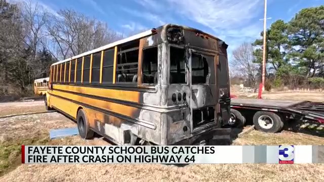 School bus catches fire after crash with students on board – WREG.com