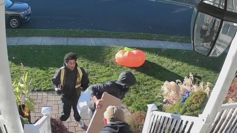 Thief caught on camera stealing package mid-delivery at NY home – PIX11