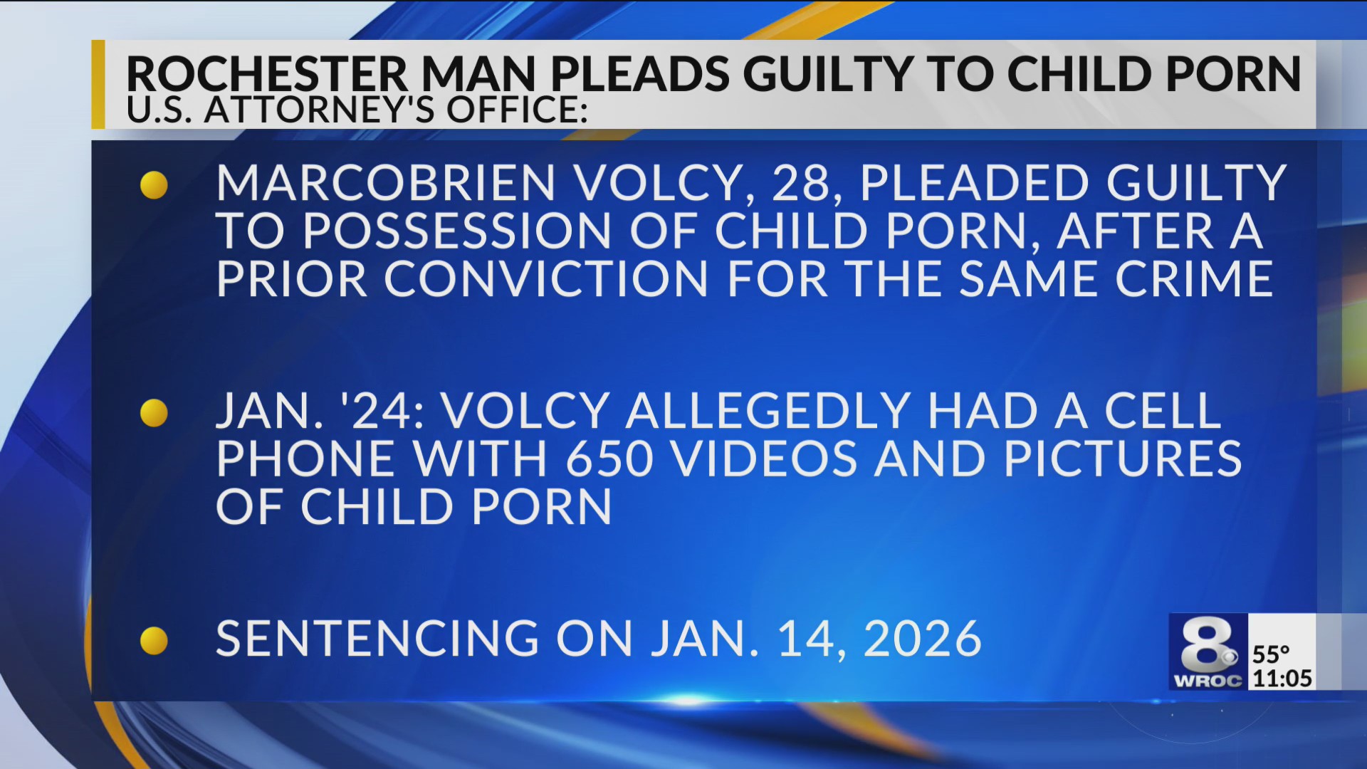 Rochester man admits to child porn charge, may get 20 years