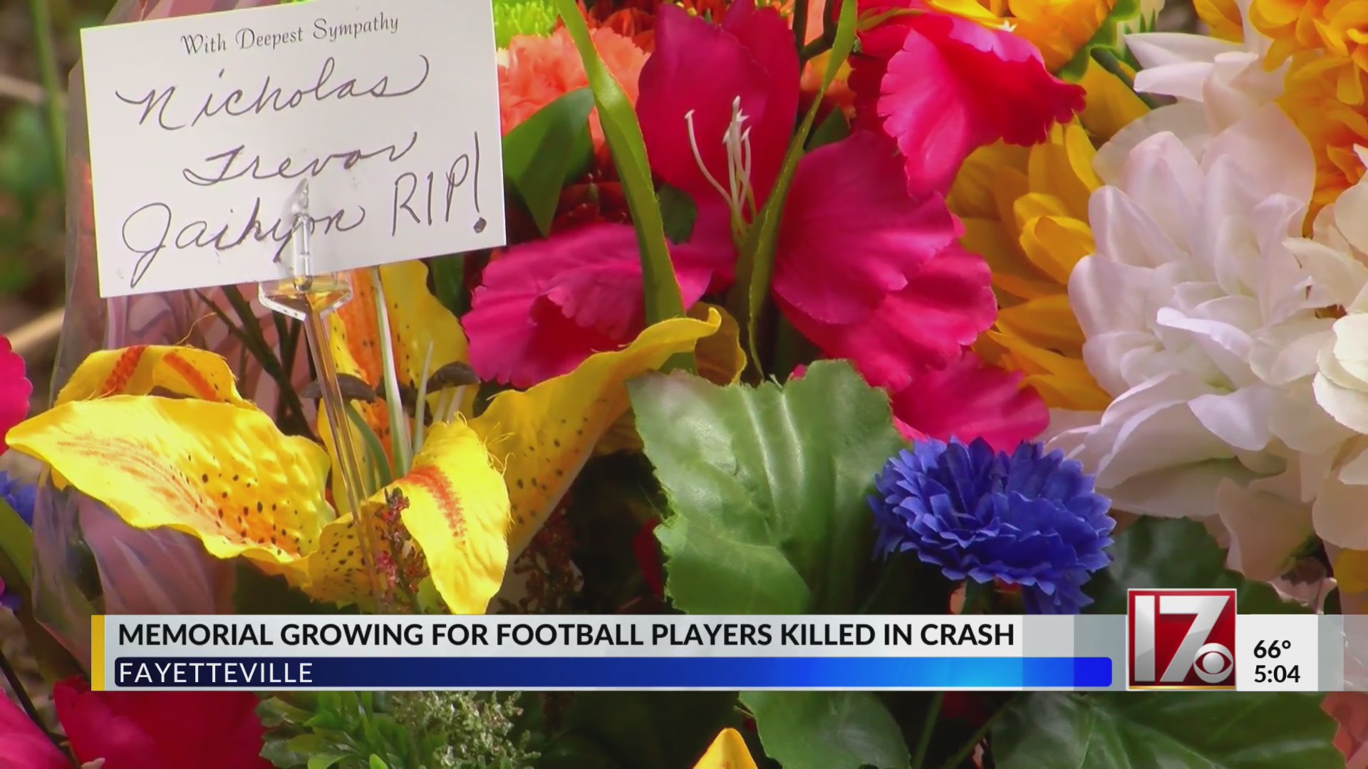 Memorial grows for 3 Fayetteville students killed in crash – CBS17.com