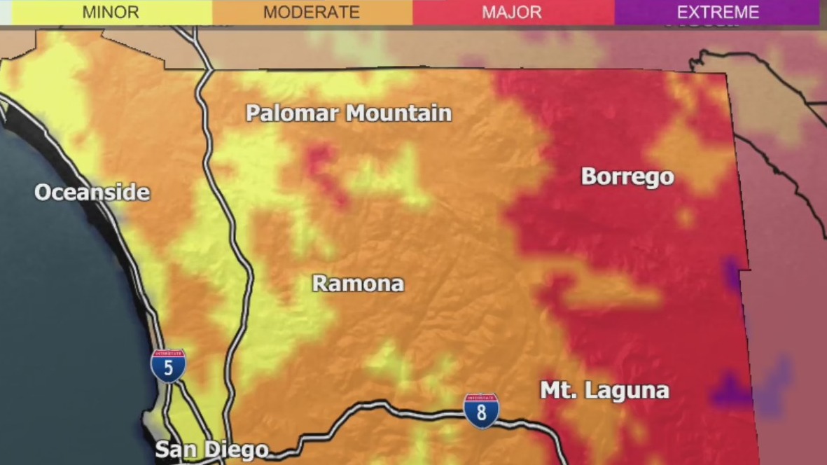 Parts of San Diego County under extreme heat risk later this week. Here ...