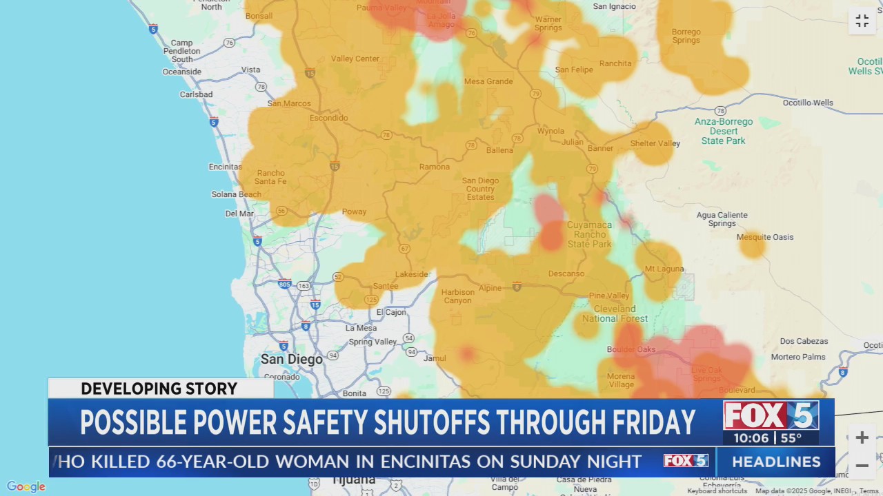 Possible power safety shutoffs through Friday – FOX 5 San Diego & KUSI News