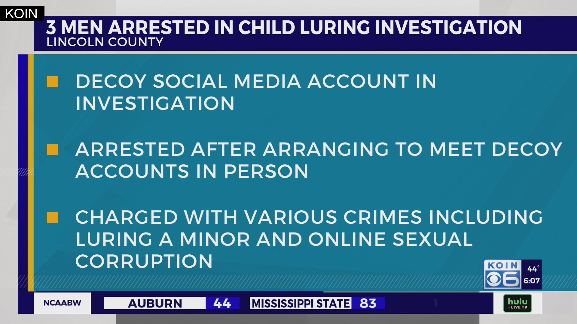 3 men arrested in Lincoln County child luring investigation – KOIN.com