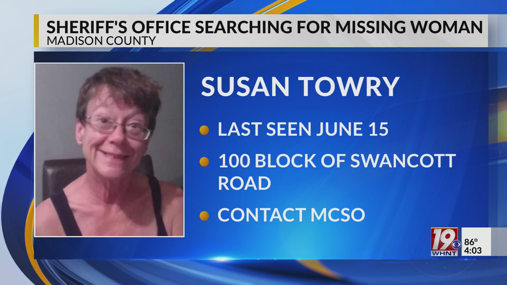 Sheriff’s Office Searching For Missing Woman | July 31, 2025 | News 19 ...