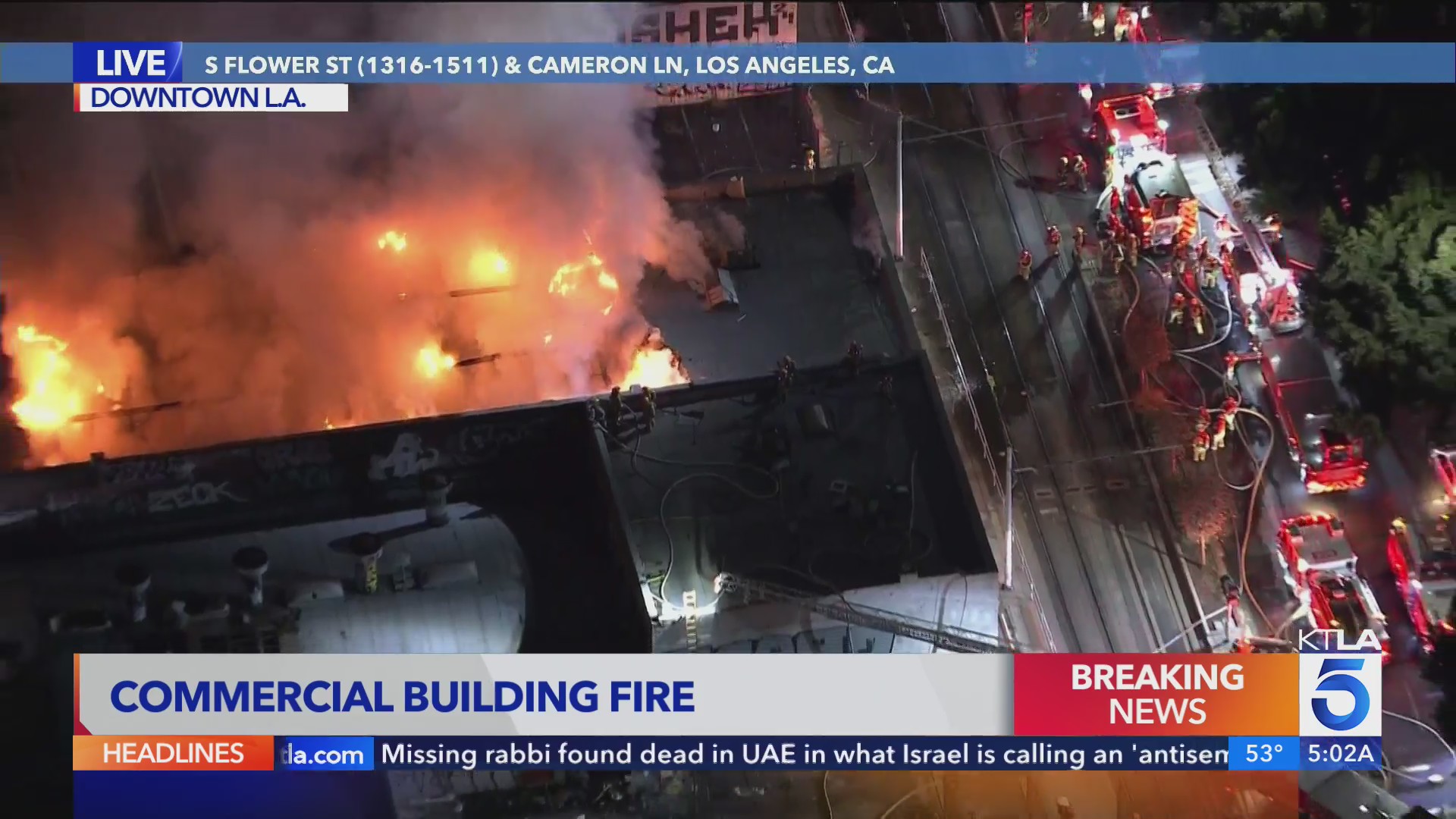 Vacant building burns down in downtown Los Angeles – KTLA