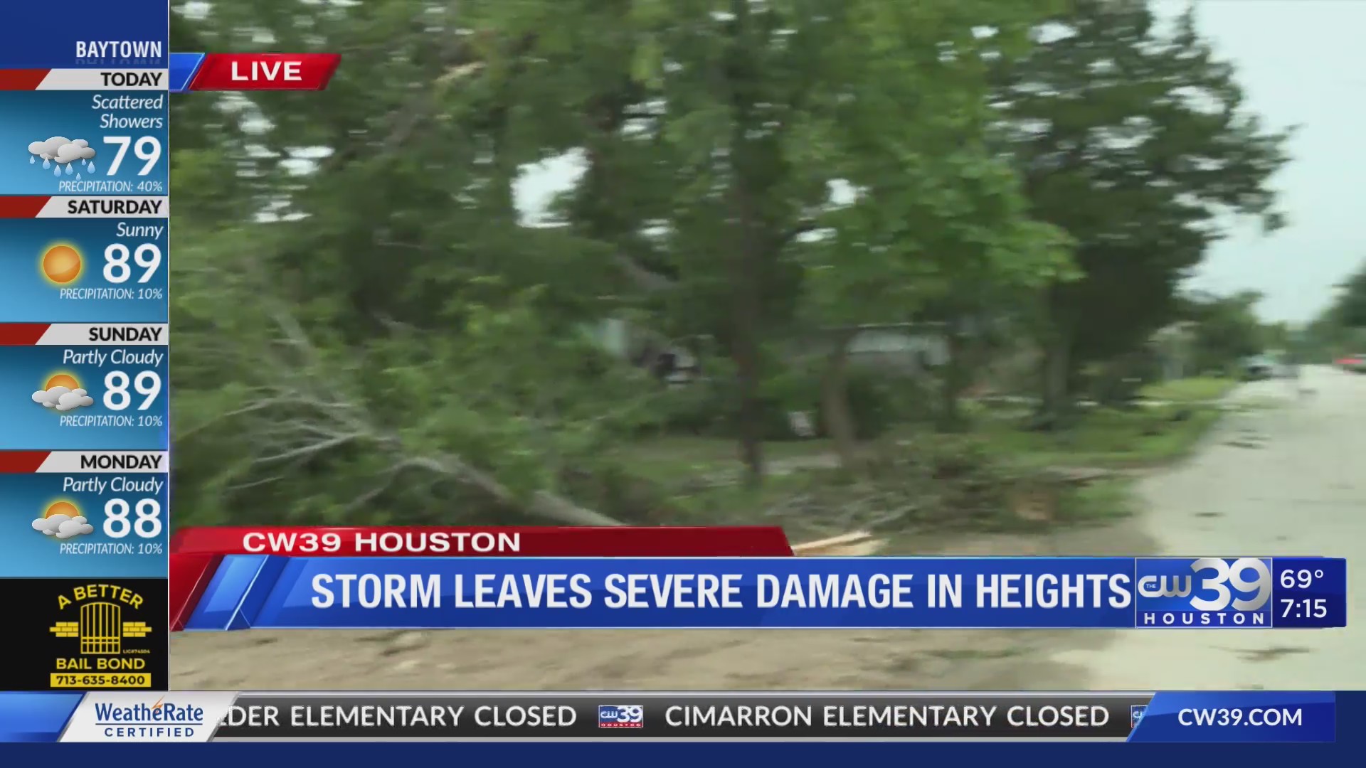 Trees snapped in the Heights as residents wake up to storm damage in ...
