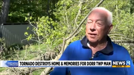 Man survives tree crashing into home during storms – WOODTV.com