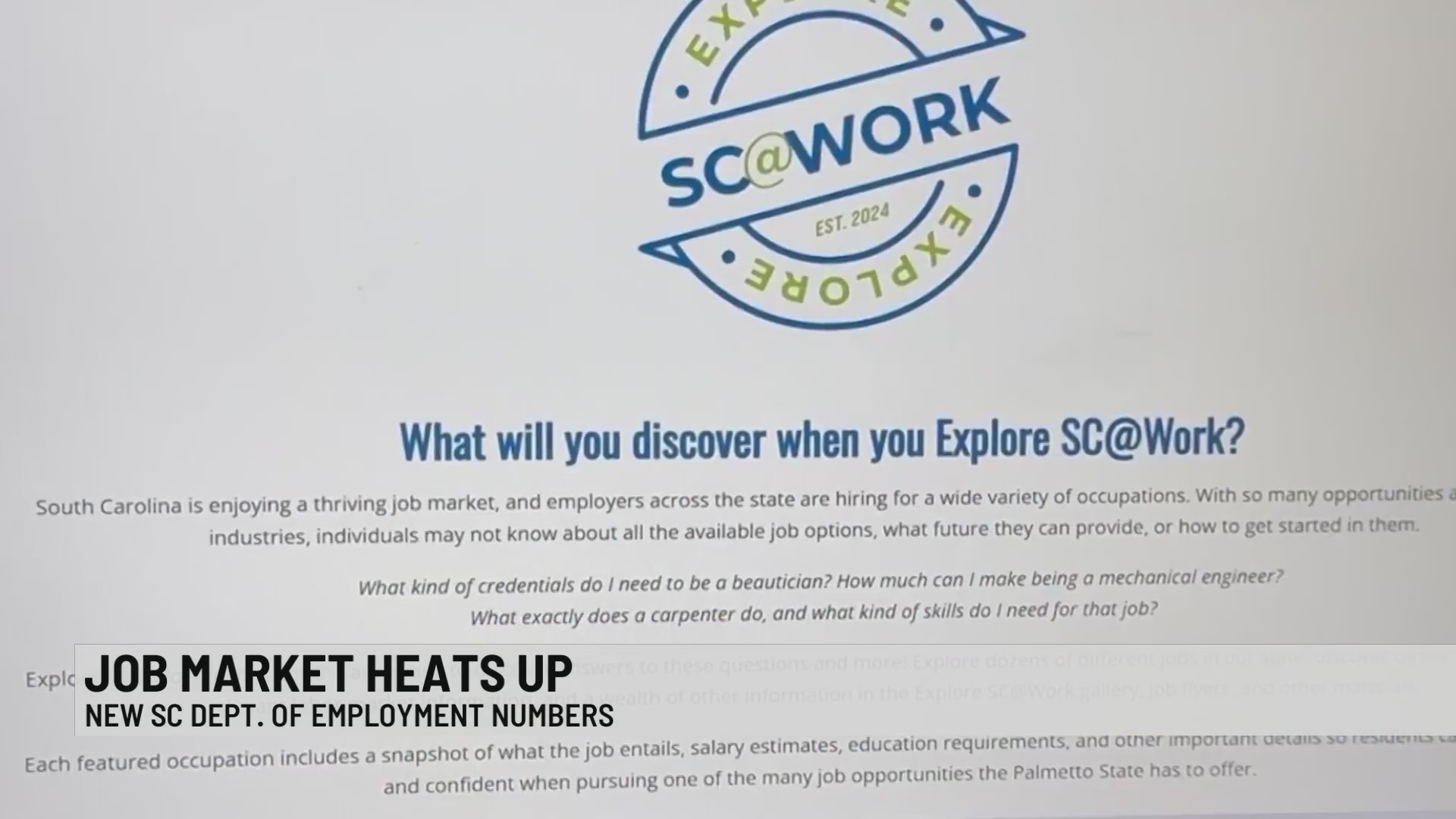 South Carolina’s job market continuing to heat up – WSPA 7NEWS