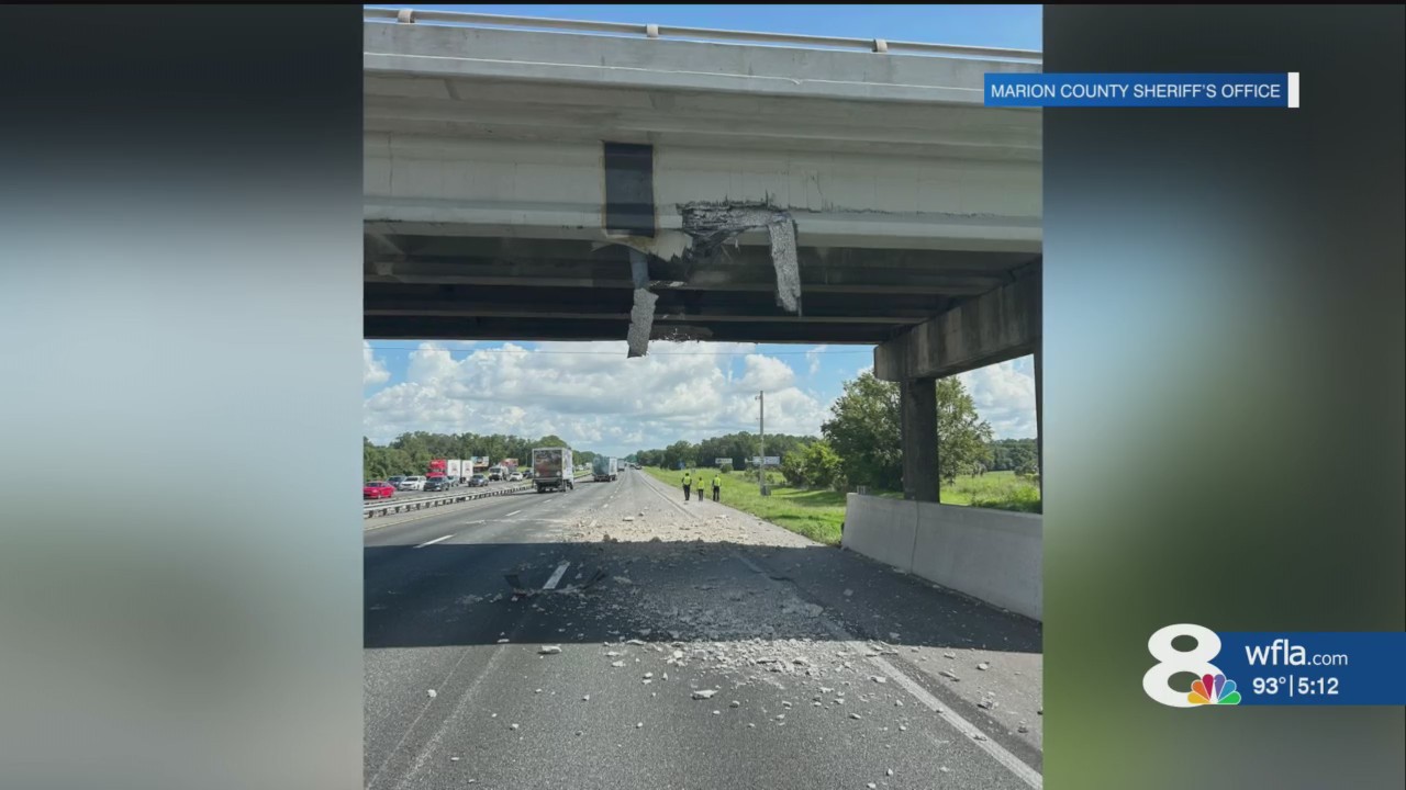 Semi-truck hits overpass on I-75 in Florida – WFLA