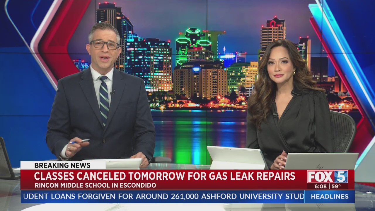 Classes canceled Friday for gas leak repairs – FOX 5 San Diego & KUSI News