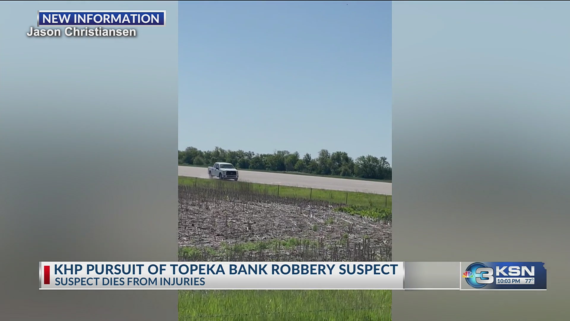 Update: Robbery suspect dies after pursuit ends in Saline Co. – KSN-TV