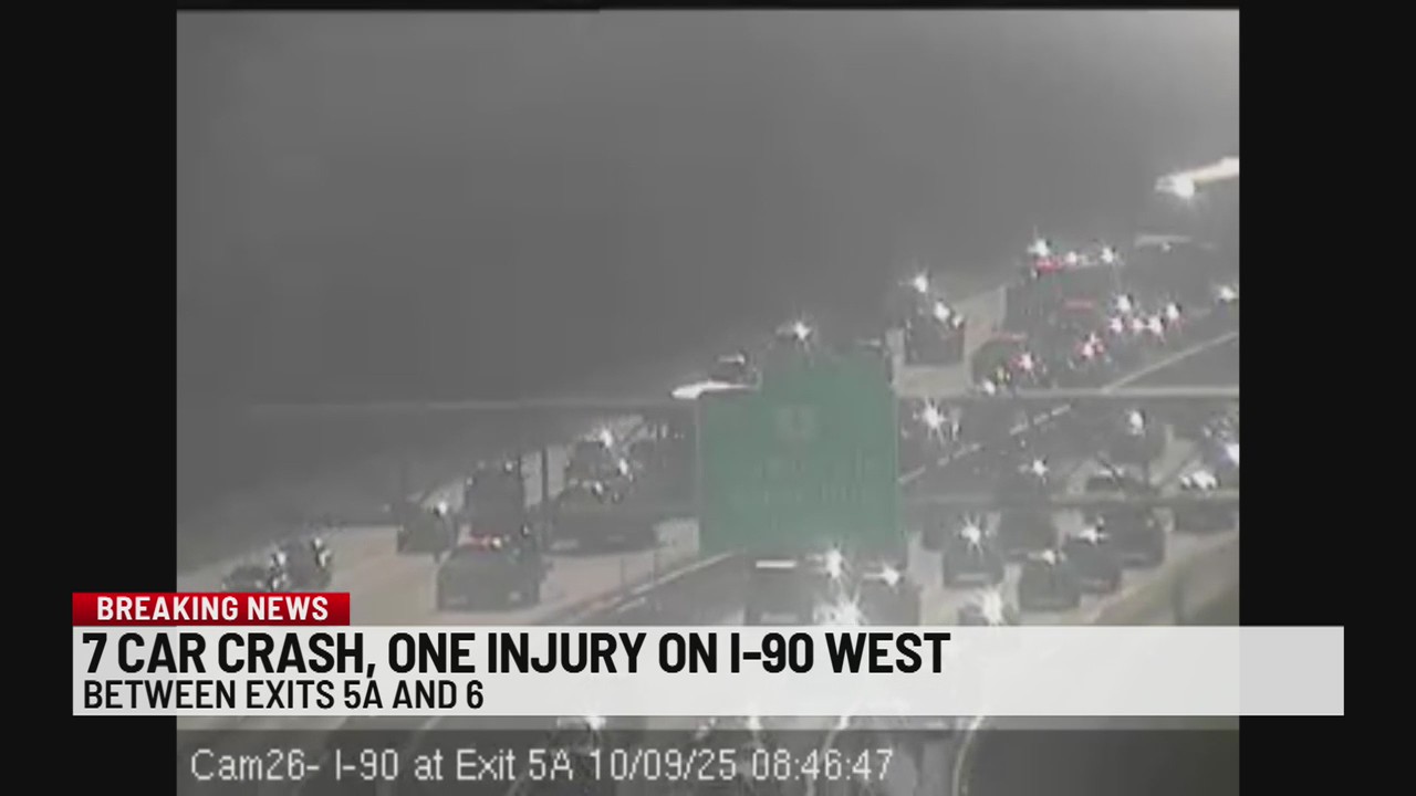 7 car crash closes lanes on I-90 West – NEWS10 ABC