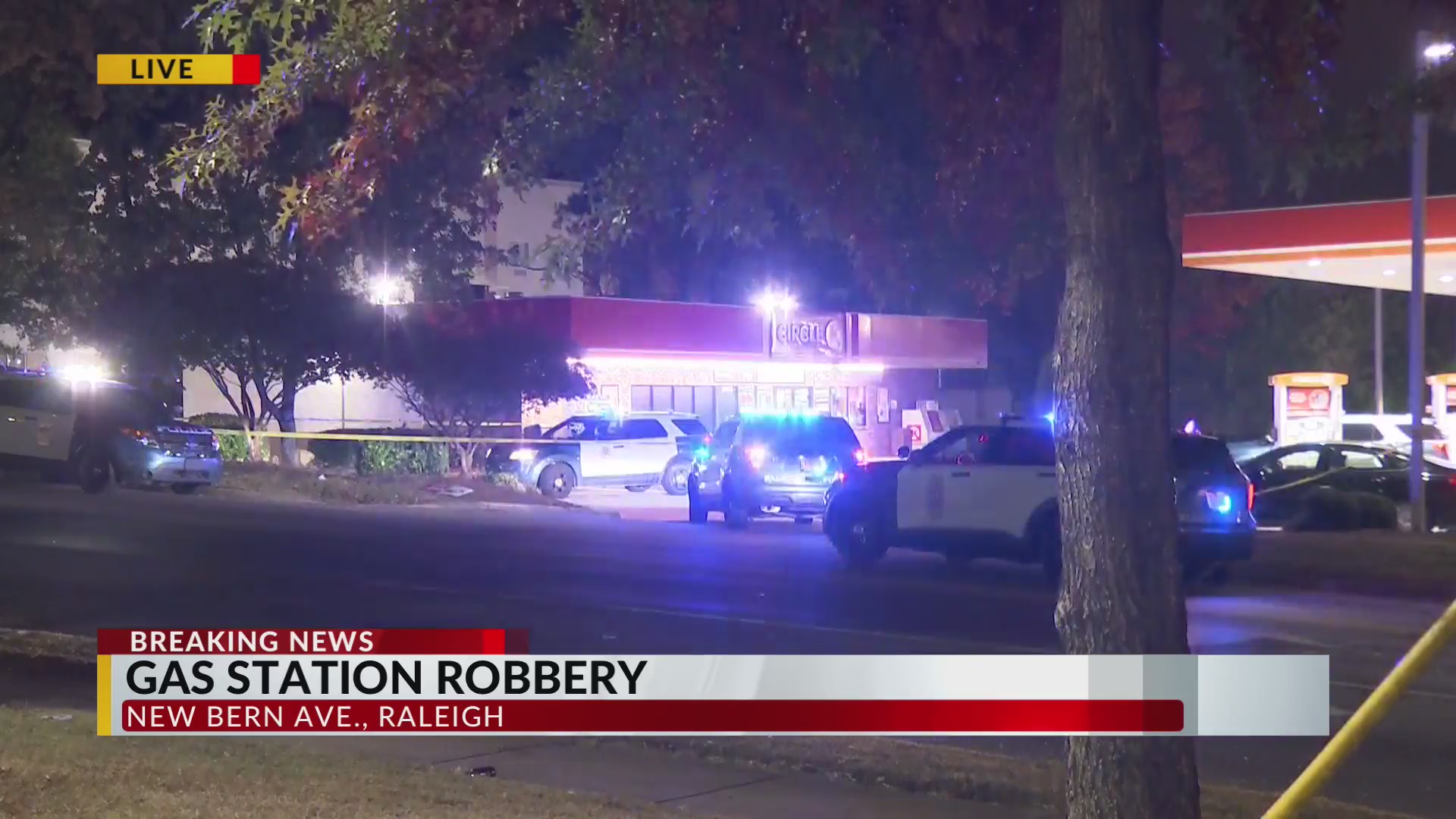 Gas station robbery on New Bern Avenue in Raleigh
