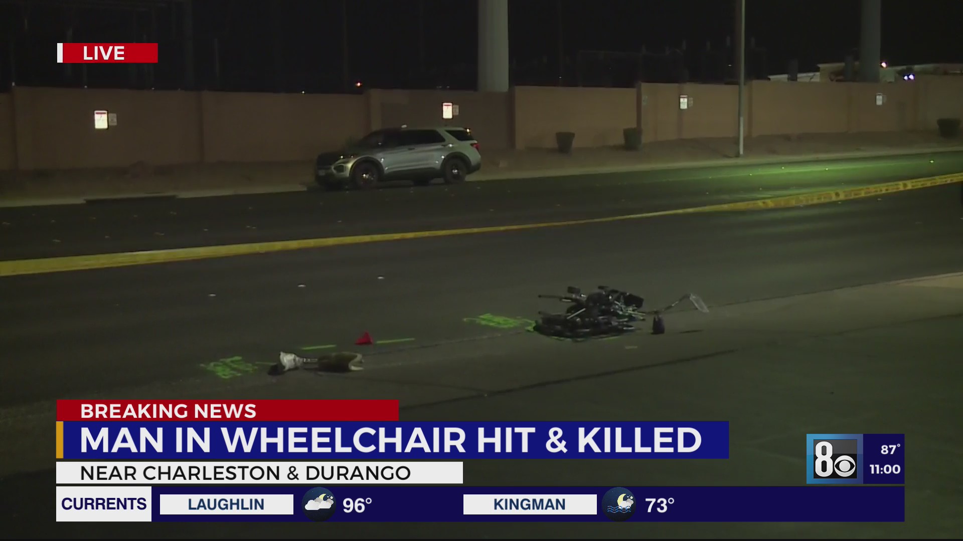 Man in wheelchair hit by vehicle in west Las Vegas valley dies – KLAS
