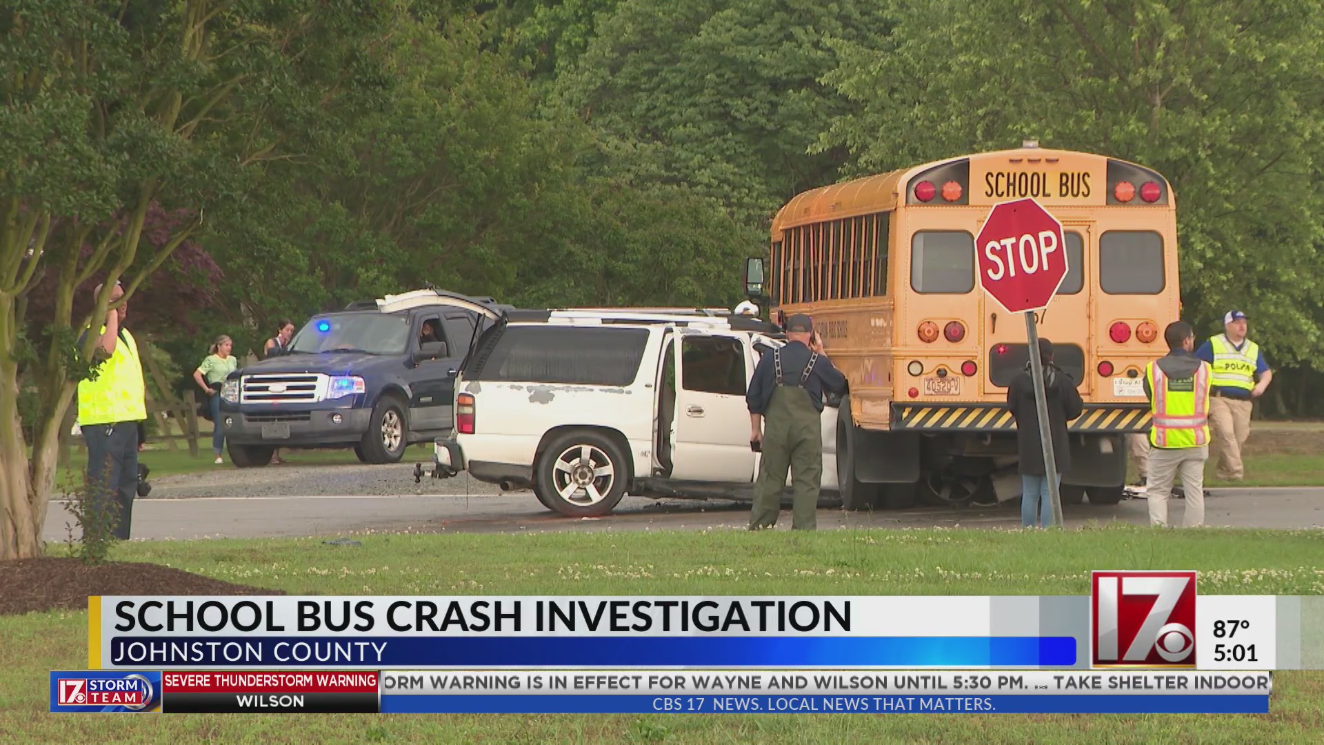 School bus crash investigation in Johnston County – CBS17.com