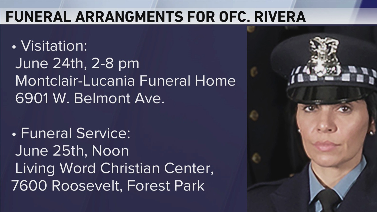 Funeral arrangements for fallen Ofc. Krystal Rivera announced – WGN-TV