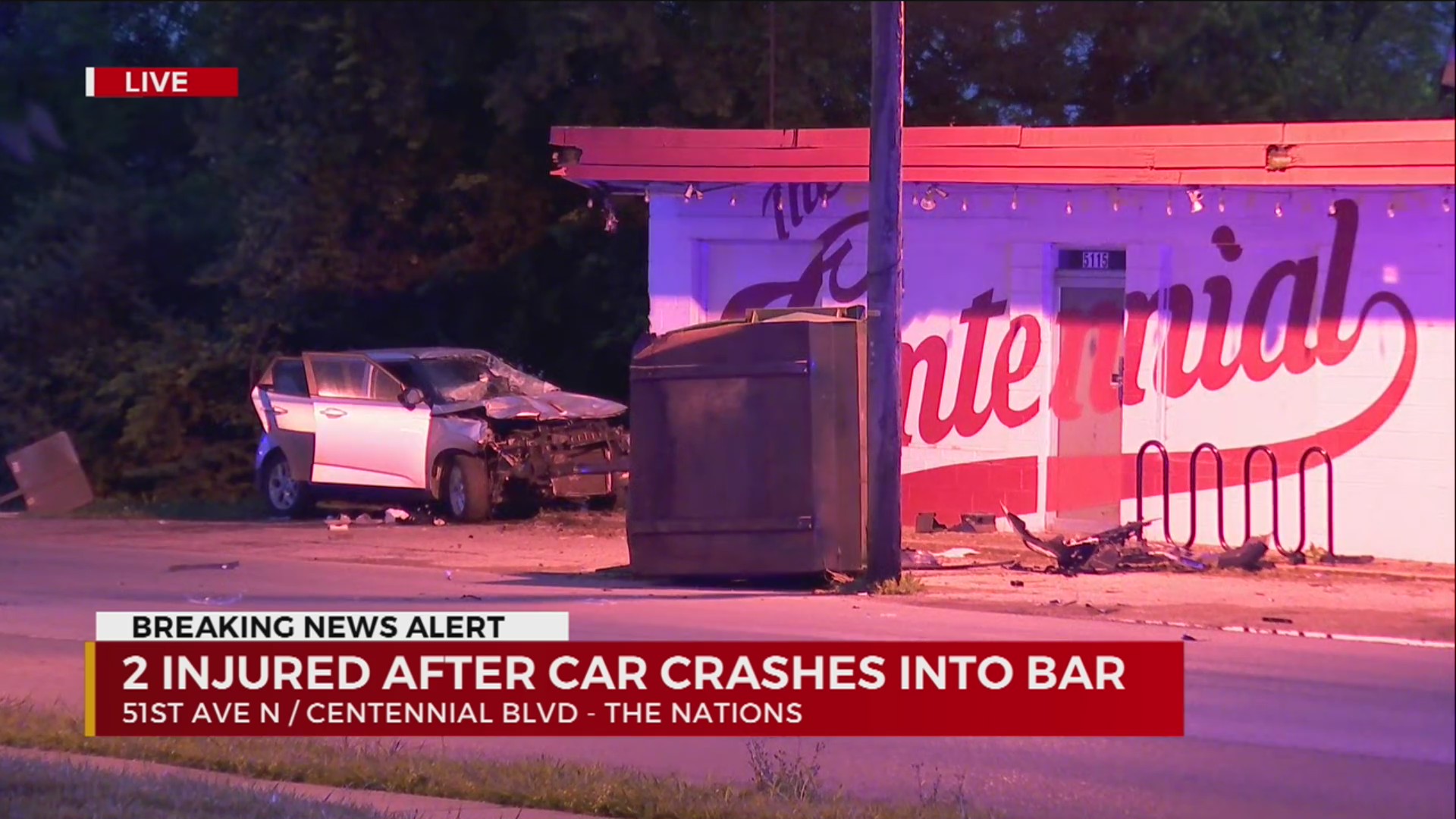 2 injured after car crashes into bar in The Nations WKRN News 2