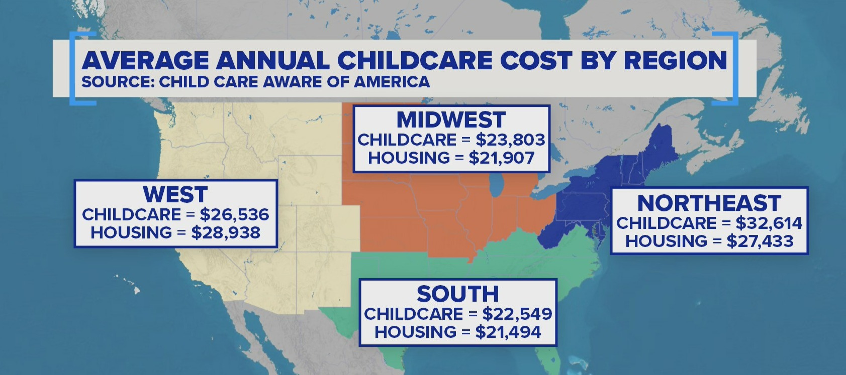 Child care more expensive than rent for average family: Report ...