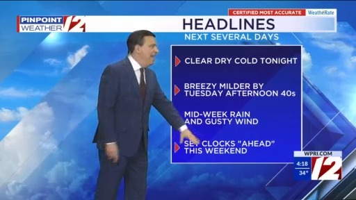 Not As Cold Tuesday Afternoon – WPRI.com