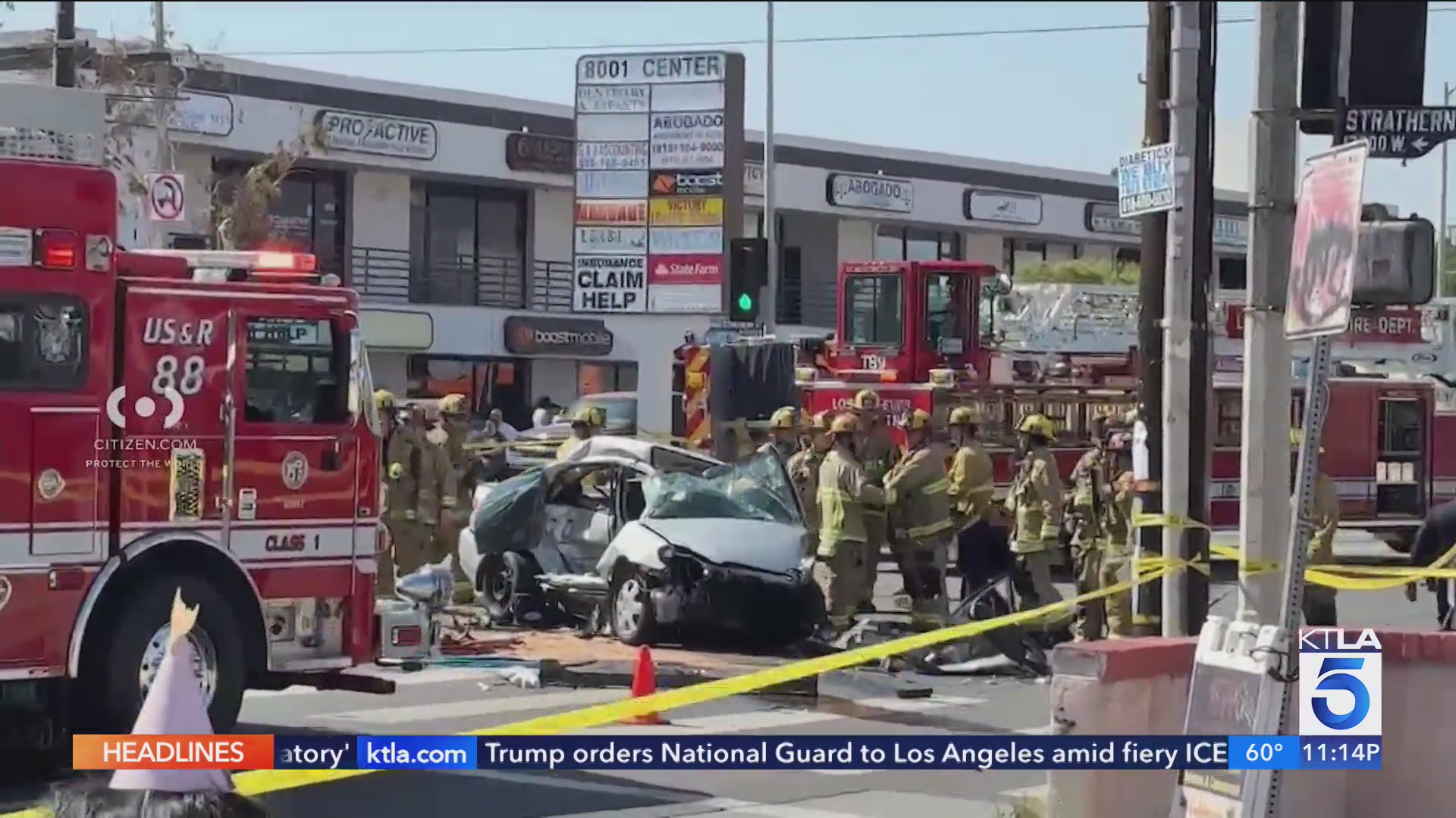 Fatal L.A. crash leaves multiple trapped in crushed car – KTLA