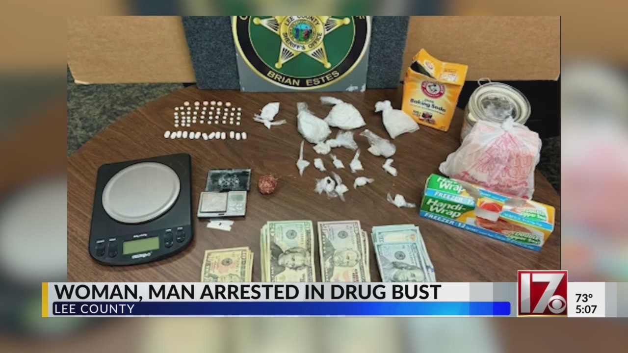 Woman, man arrested after traffic stop leads to drug bust in Lee County ...