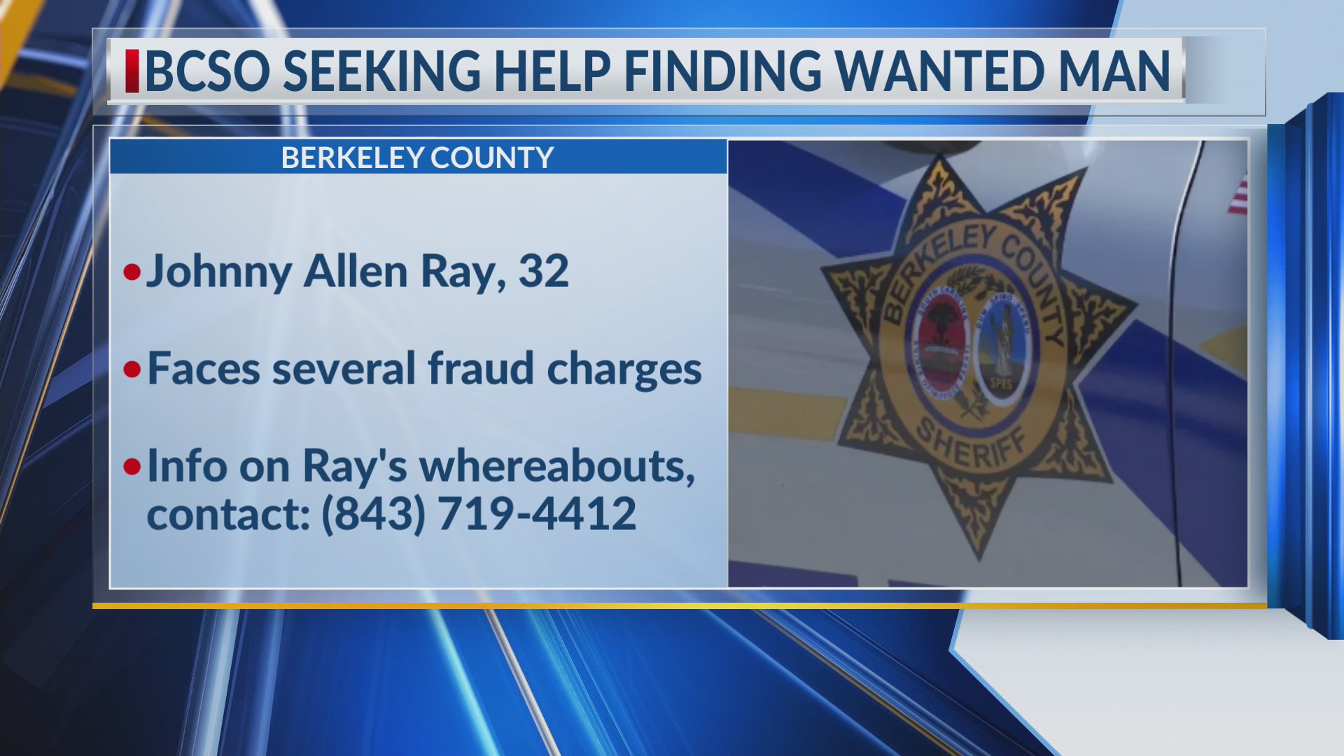 BCSO seeks help finding wanted man – WCBD News 2