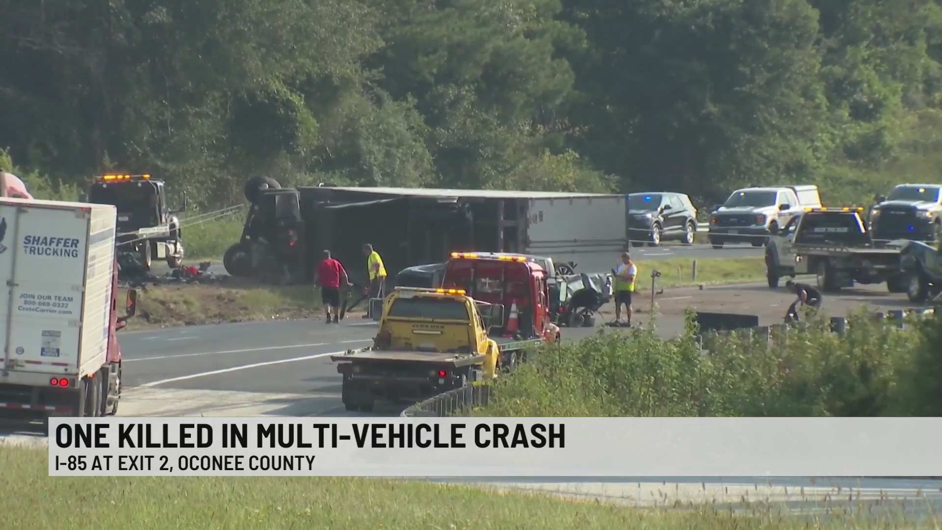 Oconee Co. coroner ID’s I-85 multi-vehicle crash victim – WSPA 7NEWS