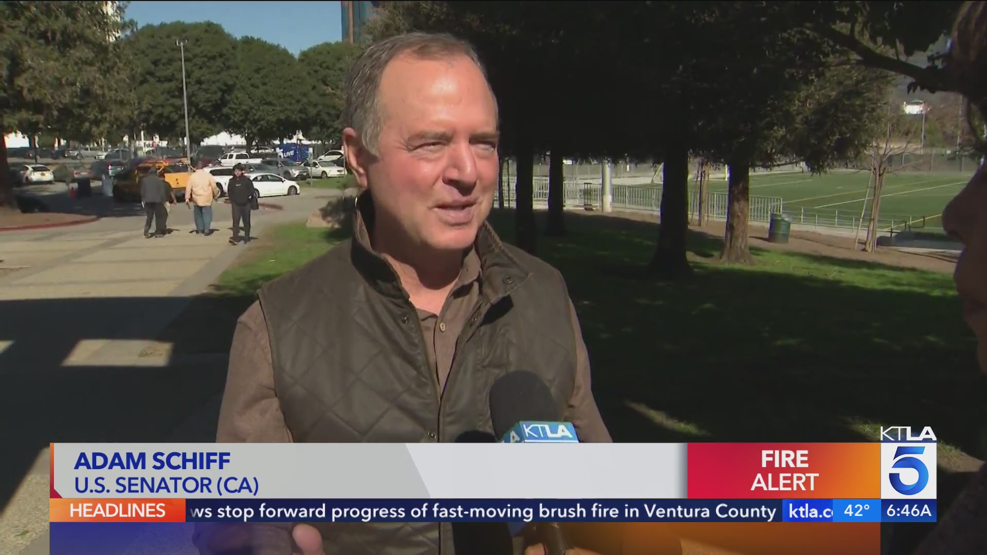 Wildfires Disaster Relief: U.S. Senator Adam Schiff Tours Red Cross Shelters