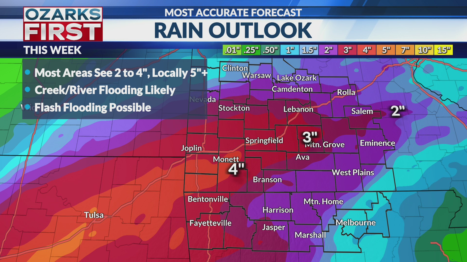 Flooding and severe weather back on the menu this week – KOLR ...