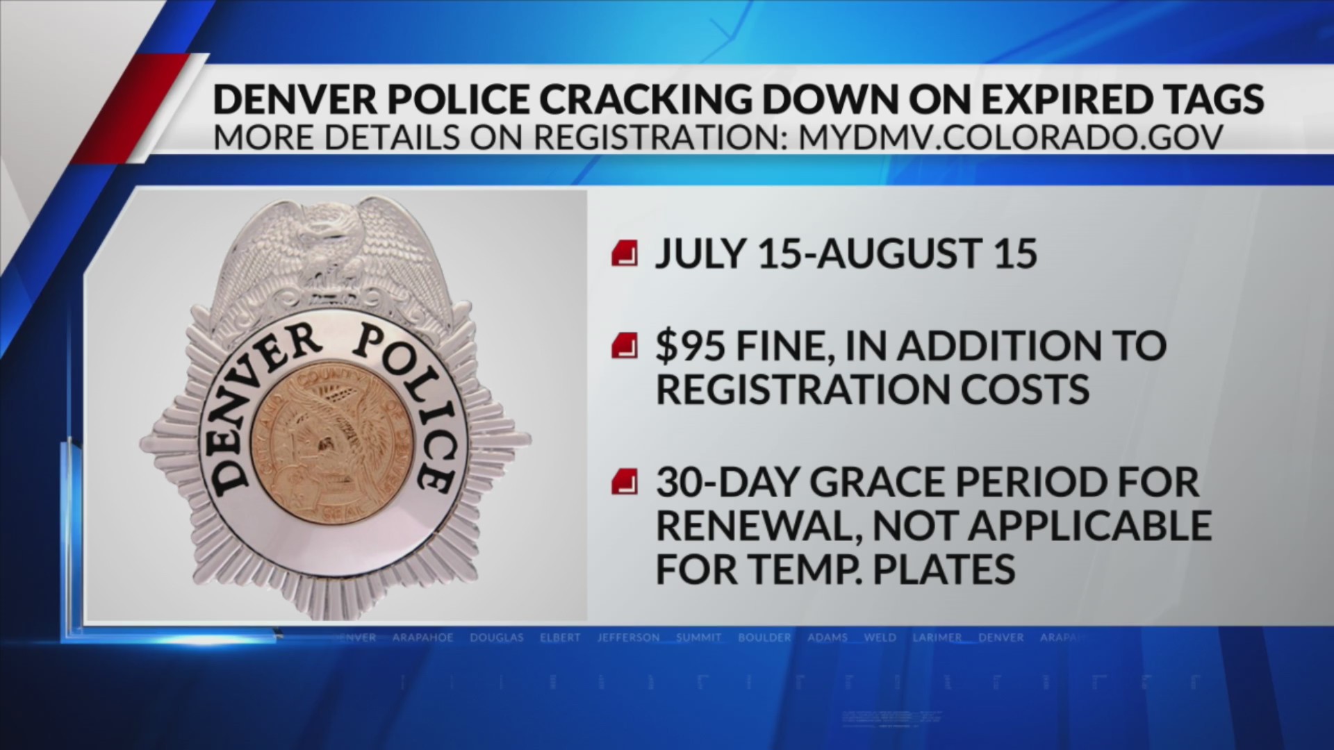 Denver police to crack down on expired tags, registration – FOX31 Denver
