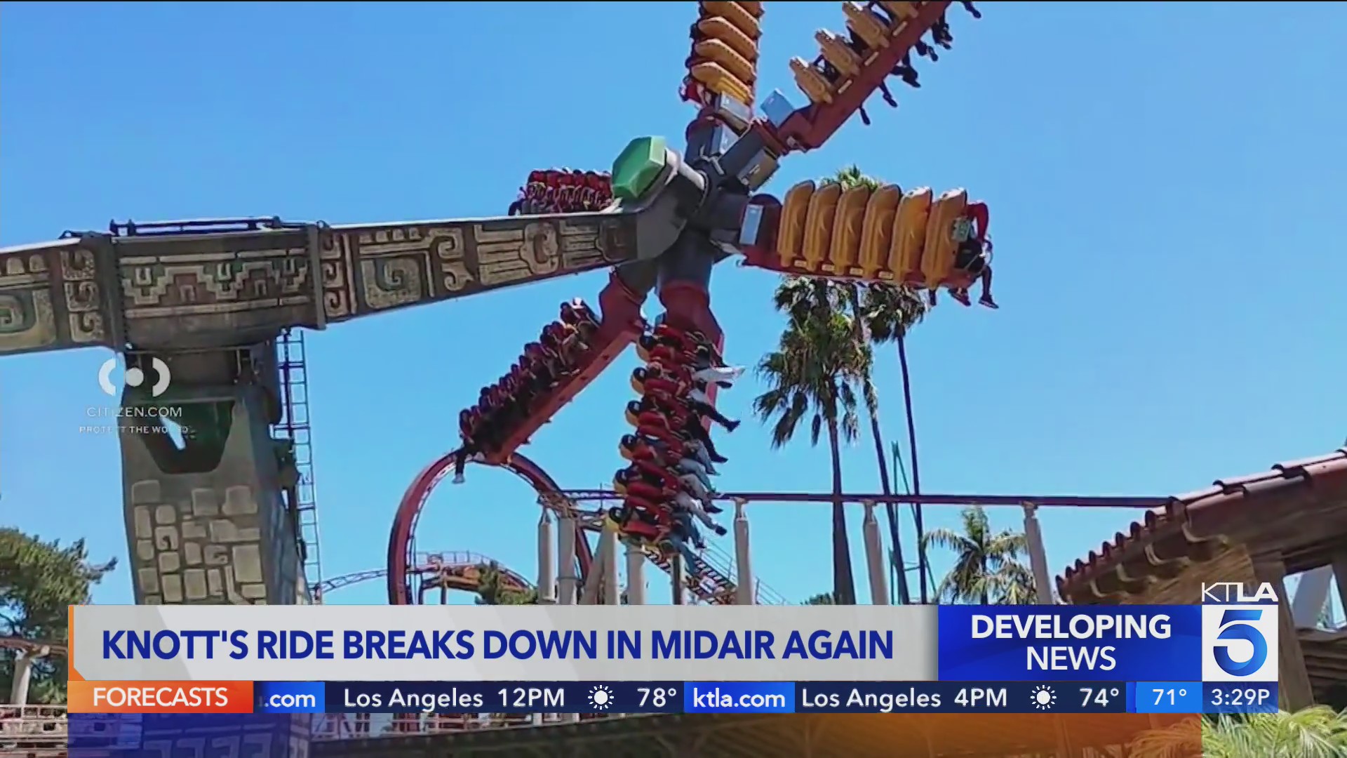 Knot Ride Knott’s riders left dangling mid-air after ride malfunctions – KTLA