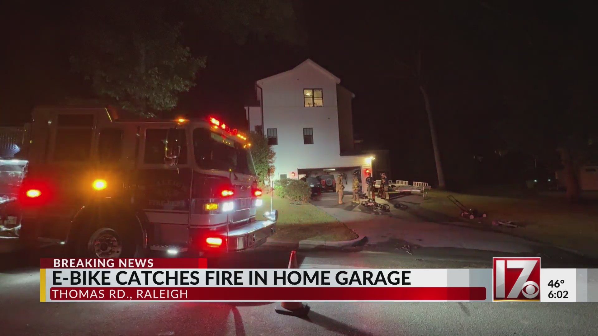 E-bike catches fire inside Raleigh home garage, officials say – CBS17.com