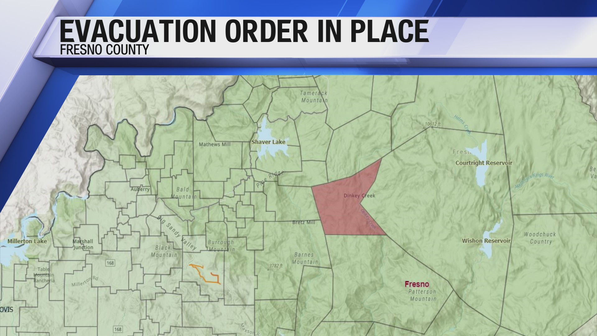 Evacuation orders issued after wildfire erupts near Dinkey Creek