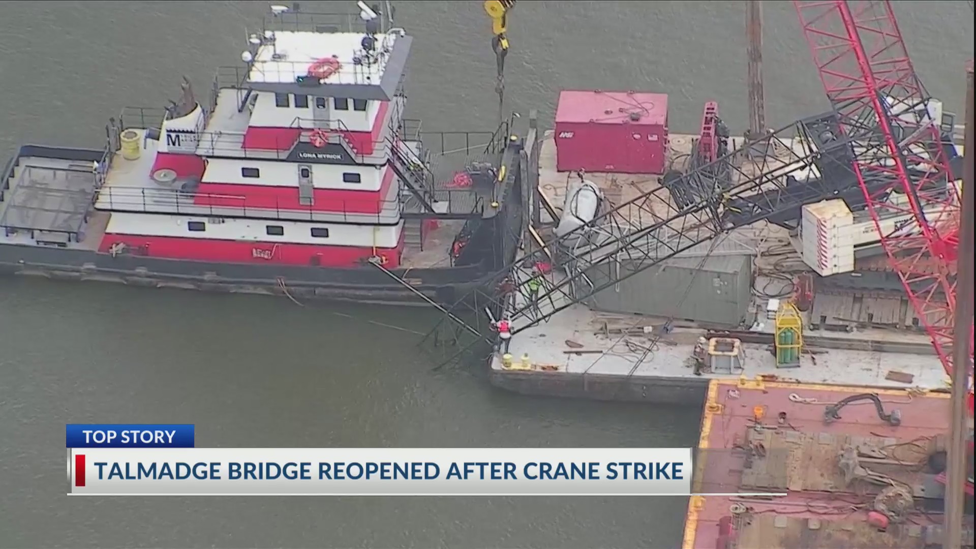 Talmadge Bridge reopens following crane crash – WSAV-TV