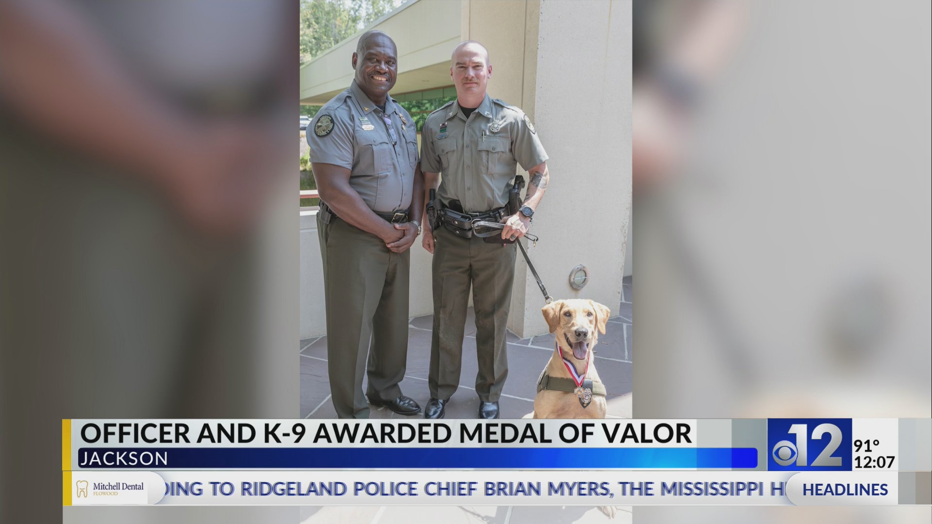 MDWFP Conservation officer, K-9 receive Medal of Valor for rescuing ...